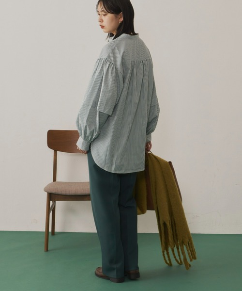 Aunt Marie's（アントマリーズ）の「バンドカラーランタンスリーブブラウス（シャツ/ブラウス・レディース・ブラック/グリーン/ホワイト/ブルー・FREE）」の13枚目の写真