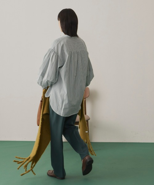 Aunt Marie's（アントマリーズ）の「バンドカラーランタンスリーブブラウス（シャツ/ブラウス・レディース・ブラック/グリーン/ホワイト/ブルー・FREE）」の21枚目の写真