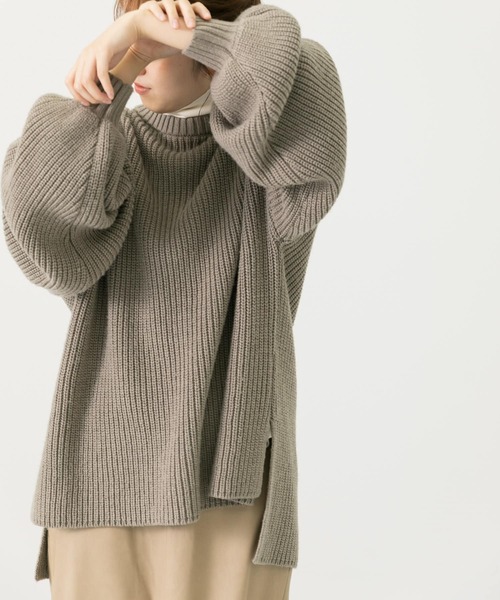 LAATO(ラート)の「SLEEVE VOLUME KNIT(ニット/セーター・レディース・ブラウン/グレー・FREE)」の8枚目の写真