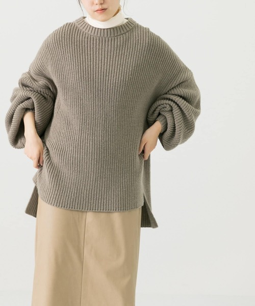LAATO(ラート)の「SLEEVE VOLUME KNIT(ニット/セーター・レディース・ブラウン/グレー・FREE)」の12枚目の写真