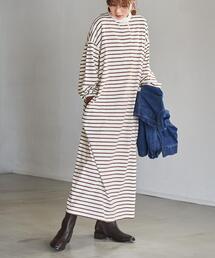 coen | ボーダーバンドカラーラガーワンピース(ワンピース)