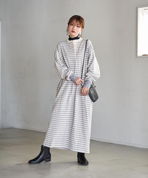 coen(コーエン)の「ボーダーバンドカラーラガーワンピース(ワンピース・レディース・ライトグレー/ブラウン/コバルトブルー・MEDIUM/LARGE)」の8枚目の写真