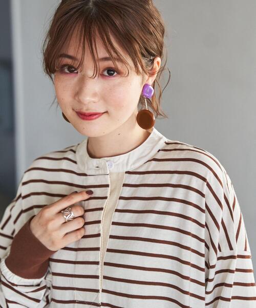 coen(コーエン)の「ボーダーバンドカラーラガーワンピース(ワンピース・レディース・ライトグレー/ブラウン/コバルトブルー・MEDIUM/LARGE)」の9枚目の写真