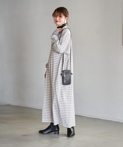 coen(コーエン)の「ボーダーバンドカラーラガーワンピース(ワンピース・レディース・ライトグレー/ブラウン/コバルトブルー・MEDIUM/LARGE)」の13枚目の写真