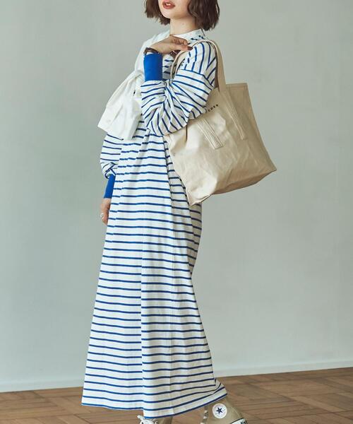 coen(コーエン)の「ボーダーバンドカラーラガーワンピース(ワンピース・レディース・ライトグレー/ブラウン/コバルトブルー・MEDIUM/LARGE)」の16枚目の写真