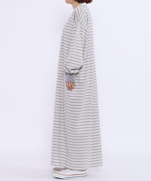 coen(コーエン)の「ボーダーバンドカラーラガーワンピース(ワンピース・レディース・ライトグレー/ブラウン/コバルトブルー・MEDIUM/LARGE)」の18枚目の写真