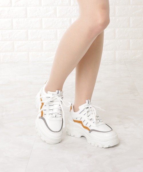 Lace Ladies（レースレディース）の「ダッドスニーカー 厚底 レースアップ（スニーカー・レディース・ピンク/イエロー/ブルー・22.5/24/23.5/25/23/24.5）」の9枚目の写真