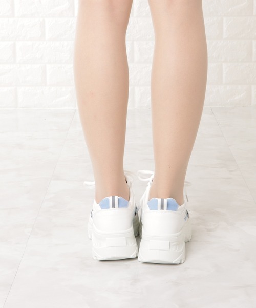 Lace Ladies（レースレディース）の「ダッドスニーカー 厚底 レースアップ（スニーカー・レディース・ピンク/イエロー/ブルー・22.5/24/23.5/25/23/24.5）」の16枚目の写真