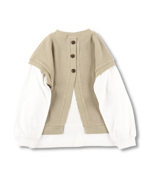 BRANSHES(ブランシェス)の「ベスト重ね着風デザイン長袖Tシャツ(Tシャツ/カットソー・キッズ・ベージュ/ラベンダー・90cm/110cm/100cm/120cm/130cm/140cm/150cm)」の20枚目の写真