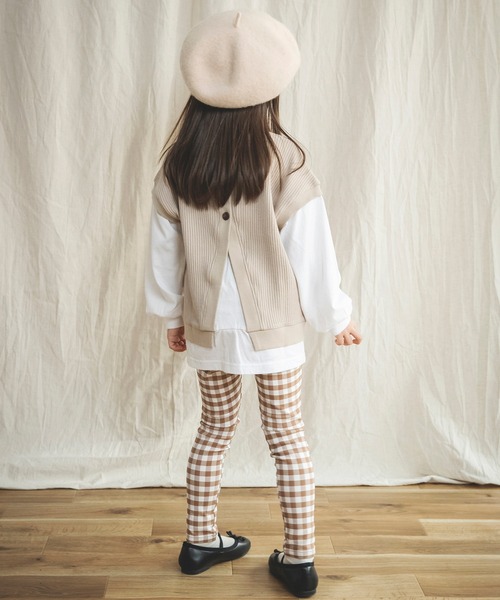 BRANSHES(ブランシェス)の「ベスト重ね着風デザイン長袖Tシャツ(Tシャツ/カットソー・キッズ・ベージュ/ラベンダー・90cm/110cm/100cm/120cm/130cm/140cm/150cm)」の9枚目の写真