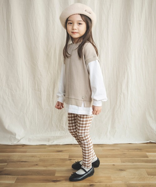 BRANSHES(ブランシェス)の「ベスト重ね着風デザイン長袖Tシャツ(Tシャツ/カットソー・キッズ・ベージュ/ラベンダー・90cm/110cm/100cm/120cm/130cm/140cm/150cm)」の13枚目の写真