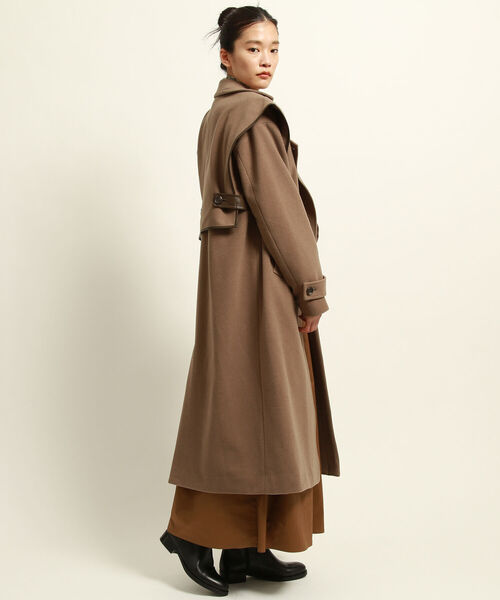 Ray BEAMS（レイビームス）の「Ray BEAMS / レイヤード ショルダー コート（ステンカラーコート・レディース・ミント/モカ・ONE SIZE）」の20枚目の写真