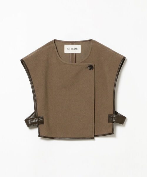 Ray BEAMS（レイビームス）の「Ray BEAMS / レイヤード ショルダー コート（ステンカラーコート・レディース・ミント/モカ・ONE SIZE）」の9枚目の写真