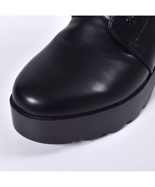 ZIDDY（ジディ）の「ZIDDY/【ニコ☆プチ掲載】 レースアップ ハイカット ヒール ブーツ（21~24cm）（ブーツ・キッズ・ブラック・21/22/23/24）」の8枚目の写真