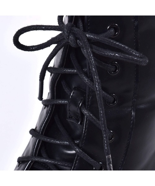 ZIDDY（ジディ）の「ZIDDY/【ニコ☆プチ掲載】 レースアップ ハイカット ヒール ブーツ（21~24cm）（ブーツ・キッズ・ブラック・21/22/23/24）」の9枚目の写真