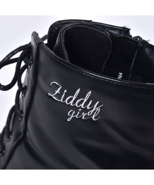 ZIDDY（ジディ）の「ZIDDY/【ニコ☆プチ掲載】 レースアップ ハイカット ヒール ブーツ（21~24cm）（ブーツ・キッズ・ブラック・21/22/23/24）」の12枚目の写真