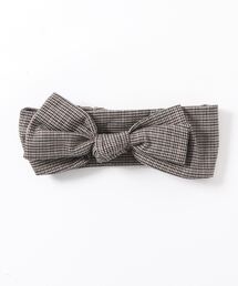 ehka sopo | チェックリボンターバン(ヘアバンド)