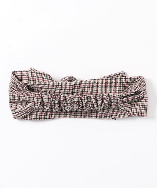 ehka sopo（エヘカソポ）の「チェックリボンターバン（ヘアバンド・レディース・ブラック/ベージュ/キャメル・ﾌﾘ-）」の4枚目の写真