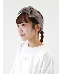ehka sopo | チェックリボンターバン(ヘアバンド)