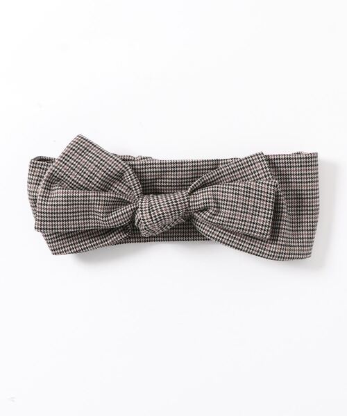 ehka sopo（エヘカソポ）の「チェックリボンターバン（ヘアバンド・レディース・ブラック/ベージュ/キャメル・ﾌﾘ-）」の7枚目の写真