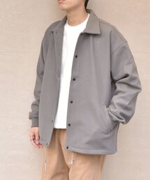 SHIPS any: 【ウォッシャブル】ウールライク ポンチ コーチジャケット◇