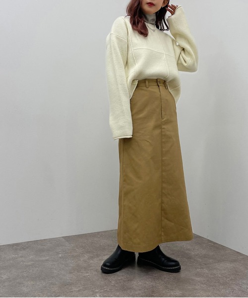 apres jour mignon（アプレジュールミニョン）の「切替デザインニット【ZOZOTOWN限定アイテム】（ニット/セーター・レディース・カーキ/オレンジ/アイボリー・フリー/X-LARGE）」の8枚目の写真