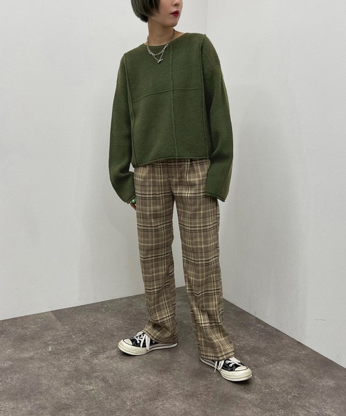 apres jour mignon（アプレジュールミニョン）の「切替デザインニット【ZOZOTOWN限定アイテム】（ニット/セーター・レディース・カーキ/オレンジ/アイボリー・フリー/X-LARGE）」の14枚目の写真