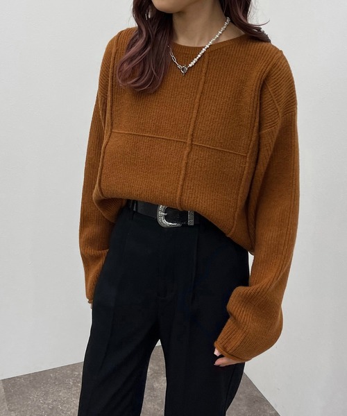 apres jour mignon（アプレジュールミニョン）の「切替デザインニット【ZOZOTOWN限定アイテム】（ニット/セーター・レディース・カーキ/オレンジ/アイボリー・フリー/X-LARGE）」の17枚目の写真