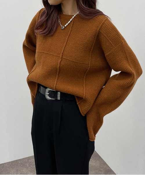 apres jour mignon（アプレジュールミニョン）の「切替デザインニット【ZOZOTOWN限定アイテム】（ニット/セーター・レディース・カーキ/オレンジ/アイボリー・フリー/X-LARGE）」の18枚目の写真