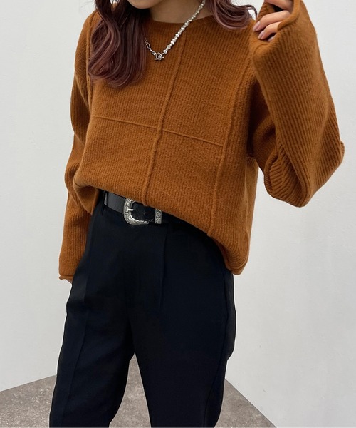 apres jour mignon（アプレジュールミニョン）の「切替デザインニット【ZOZOTOWN限定アイテム】（ニット/セーター・レディース・カーキ/オレンジ/アイボリー・フリー/X-LARGE）」の19枚目の写真