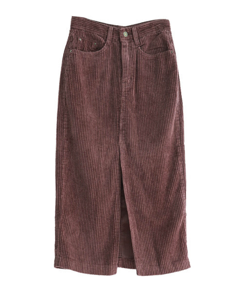ISOOK(アイスー)の「Corduroy slit skirt / コーデュロイスリットスカート(nana select)(スカート・レディース・ブラウン/グリーン・FREE)」の6枚目の写真