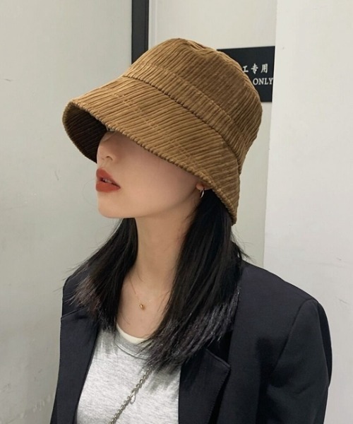 MANGROVE（マングローブ）の「コーデュロイバケットハット（キャップ・レディース・ブラウン/アイボリー/ブラック・FREE）」の7枚目の写真
