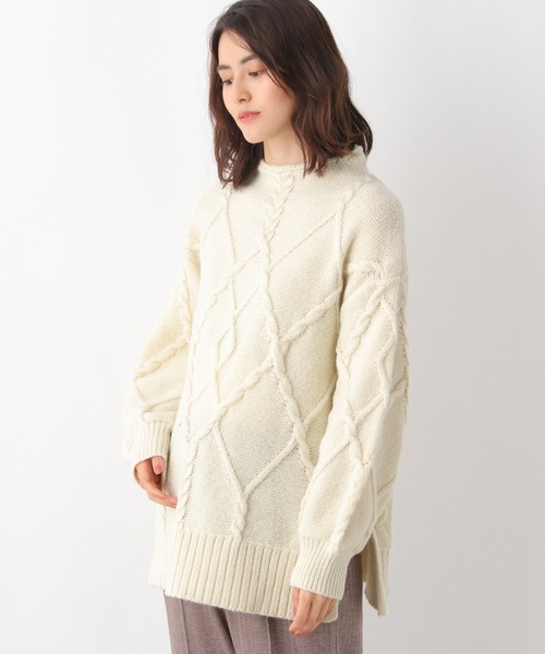 LEPSIM(レプシィム)の「マタニティ/5ゲージケーブルBIGプルオーバー 237008(マタニティウェア/グッズ・レディース・グレー/グリーン/アイボリー/ブルー・FREE)」の9枚目の写真