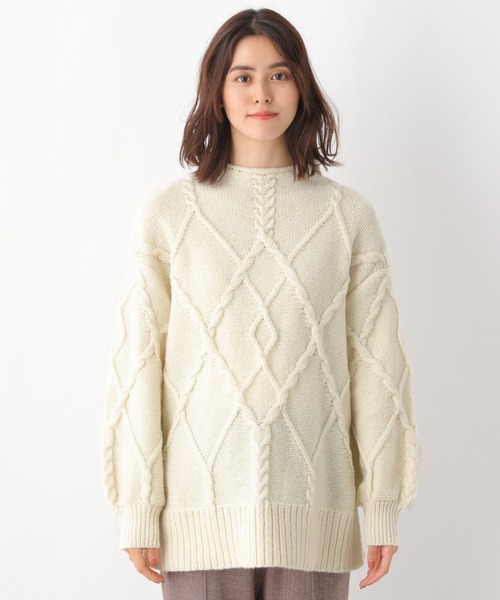 LEPSIM(レプシィム)の「マタニティ/5ゲージケーブルBIGプルオーバー 237008(マタニティウェア/グッズ・レディース・グレー/グリーン/アイボリー/ブルー・FREE)」の7枚目の写真