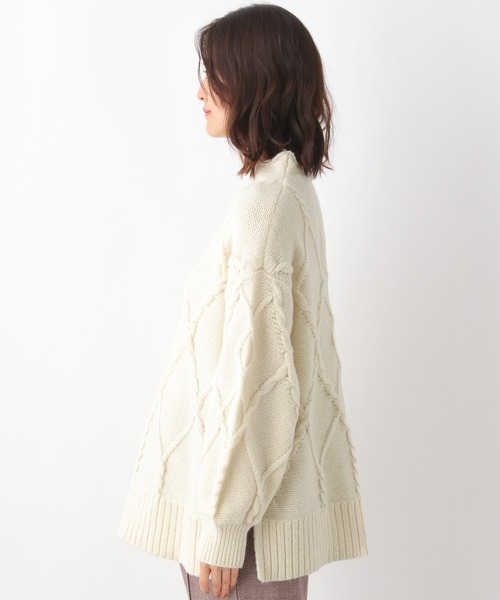 LEPSIM(レプシィム)の「マタニティ/5ゲージケーブルBIGプルオーバー 237008(マタニティウェア/グッズ・レディース・グレー/グリーン/アイボリー/ブルー・FREE)」の5枚目の写真