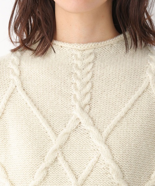 LEPSIM(レプシィム)の「マタニティ/5ゲージケーブルBIGプルオーバー 237008(マタニティウェア/グッズ・レディース・グレー/グリーン/アイボリー/ブルー・FREE)」の16枚目の写真
