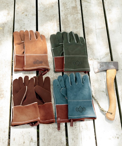 チャイハネ(チャイハネ)の「【チャイハネ】牛革スエードグローブ(手袋・メンズ・ブラウン/インディゴブルー/グリーン/キャメル/ブラック・FREE)」の13枚目の写真