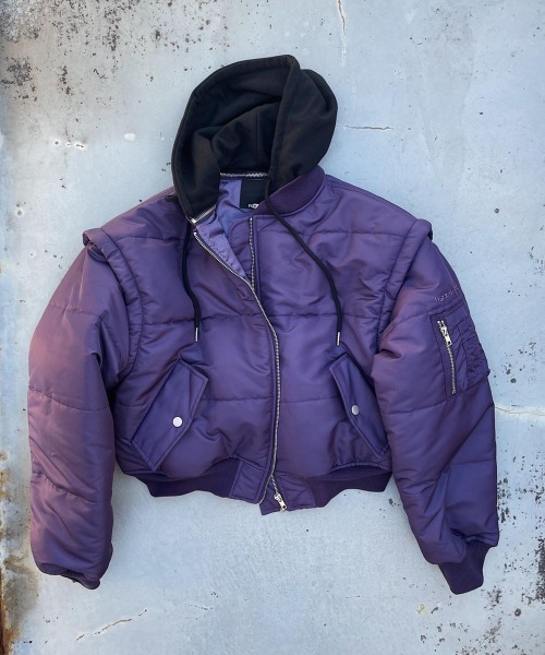 FIG&VIPER（フィグアンドバイパー）の「マルチWAY MID MA-1（MA-1・レディース・ブラック/ベージュ/パープル・FREE）」の3枚目の写真