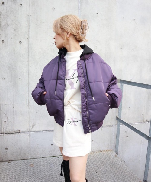 FIG&VIPER（フィグアンドバイパー）の「マルチWAY MID MA-1（MA-1・レディース・ブラック/ベージュ/パープル・FREE）」の5枚目の写真