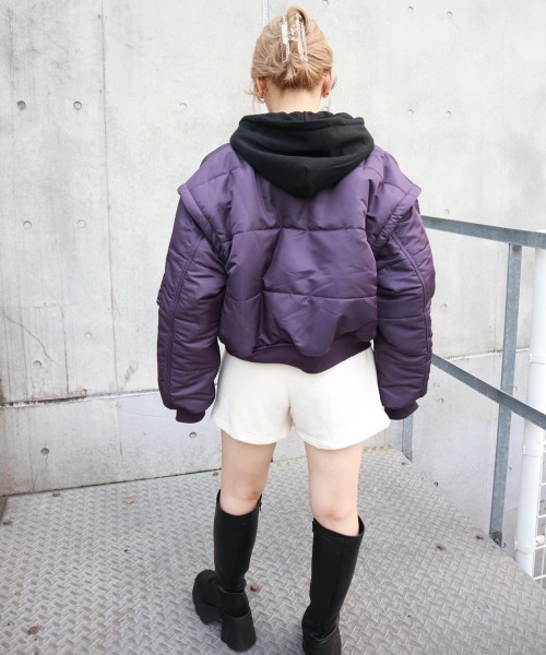 FIG&VIPER（フィグアンドバイパー）の「マルチWAY MID MA-1（MA-1・レディース・ブラック/ベージュ/パープル・FREE）」の13枚目の写真