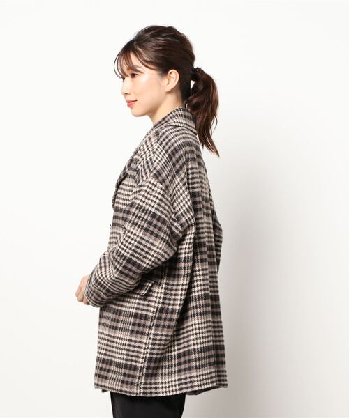 Cheek(チーク)の「チェックジャケットコート(チェスターコート・レディース・アイボリー/ブラック・MEDIUM)」の5枚目の写真