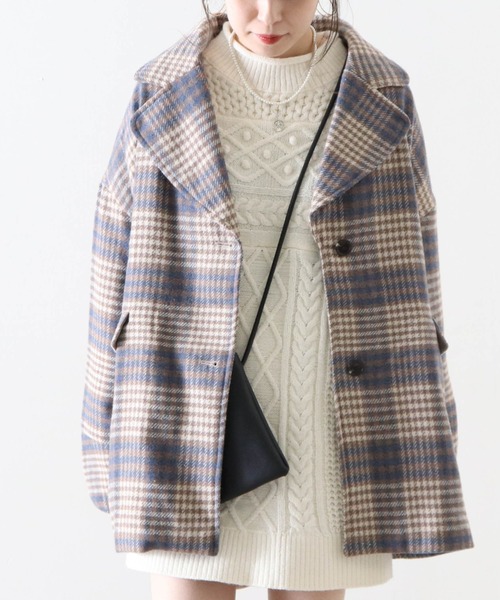 Cheek(チーク)の「チェックジャケットコート(チェスターコート・レディース・アイボリー/ブラック・MEDIUM)」の12枚目の写真