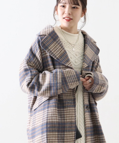 Cheek(チーク)の「チェックジャケットコート(チェスターコート・レディース・アイボリー/ブラック・MEDIUM)」の13枚目の写真