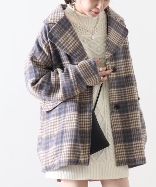 Cheek(チーク)の「チェックジャケットコート(チェスターコート・レディース・アイボリー/ブラック・MEDIUM)」の15枚目の写真