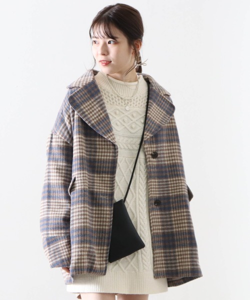 Cheek(チーク)の「チェックジャケットコート(チェスターコート・レディース・アイボリー/ブラック・MEDIUM)」の10枚目の写真