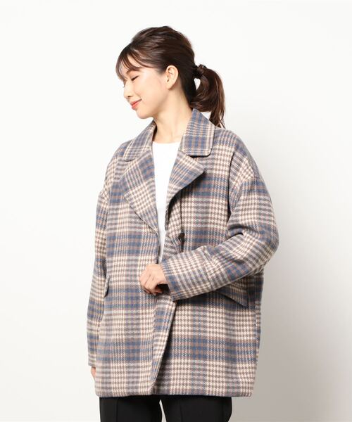 Cheek(チーク)の「チェックジャケットコート(チェスターコート・レディース・アイボリー/ブラック・MEDIUM)」の19枚目の写真