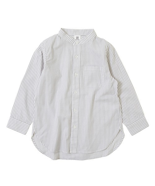 devirock(デビロック)の「スタンドカラーロング丈シャツ(シャツ/ブラウス・キッズ・ホワイト/ネイビー/グレー・110cm/120cm/130cm/140cm/150cm/160cm/100cm)」の12枚目の写真