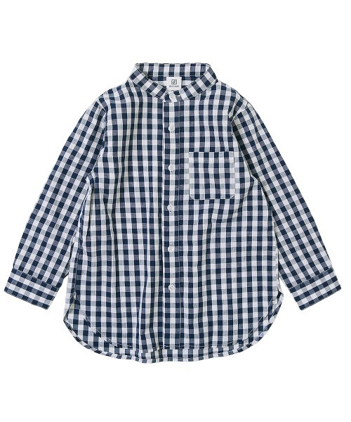 devirock(デビロック)の「スタンドカラーロング丈シャツ(シャツ/ブラウス・キッズ・ホワイト/ネイビー/グレー・110cm/120cm/130cm/140cm/150cm/160cm/100cm)」の13枚目の写真