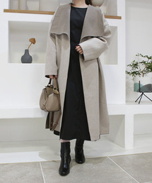 ベルト付きガウンコート