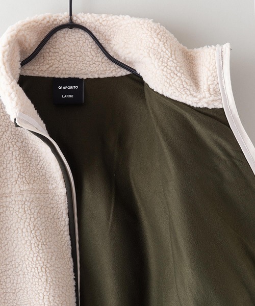 JEANS MATE（ジーンズメイト）の「防風加工　ボアブルゾン　ジャケット（ブルゾン・メンズ・オフホワイト/ベージュ/カーキ/アイボリー・MEDIUM/X-LARGE/LARGE）」の12枚目の写真